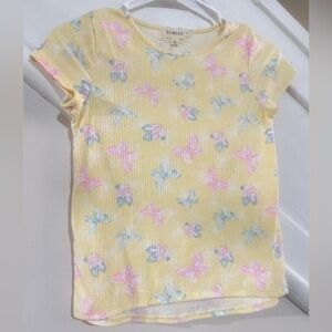 Divided Kids Yellow Butterfly Print T-Shirt
